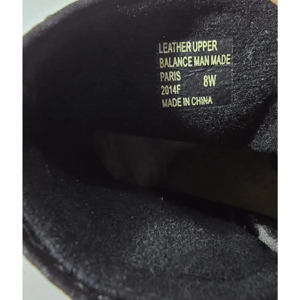 Earth Origins Women Paris Black Leather Zip Up Ankle Boot Strap Size 8 Wide - Picture 10 of 10